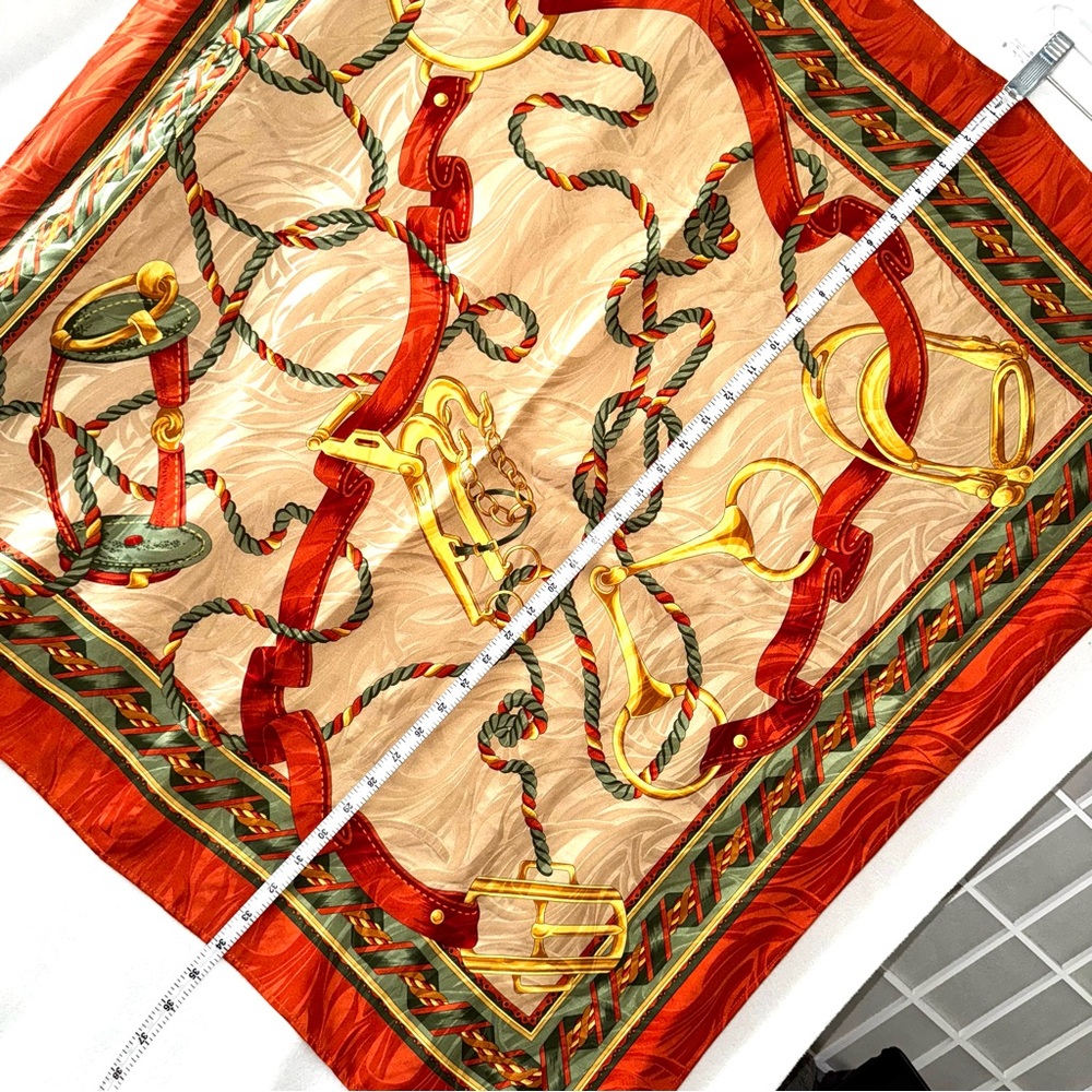 NEW! DOLCE & GABBANA Large Square Equestrian Scarf GORGEOUS - Picture 8 of 13